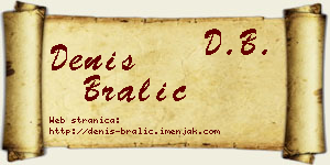 Denis Bralić vizit kartica